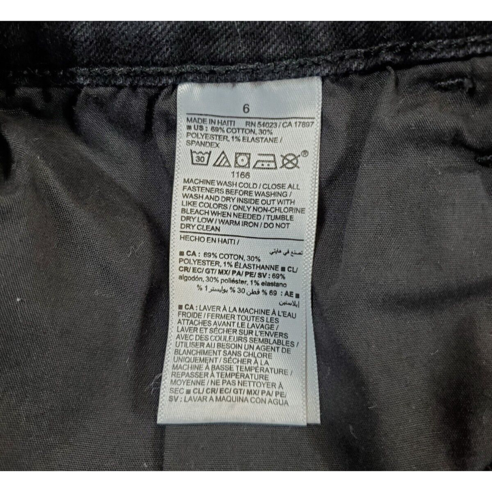 Old Navy‎ Womens 6 High Rise WOW LOOSE Jeans Black Stretch Straight Leg - Picture 11 of 12